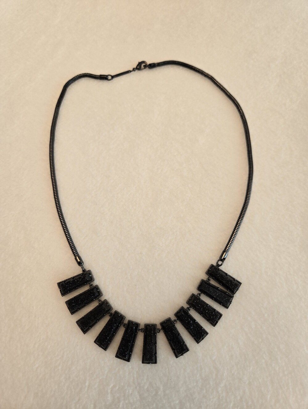 Kendra Scott Angelina Black Drusy and Gunmetal Necklace - retired rare
